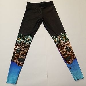 TEREZ GIRLS BEDAZZLED MONKEY EMOJI LEGGINGS